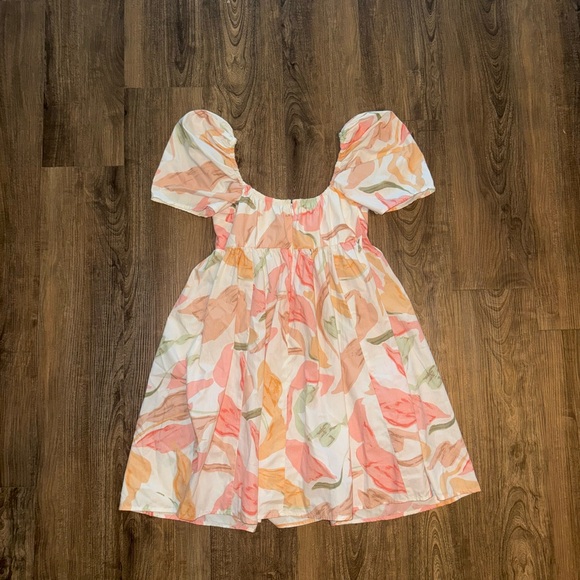 NWT Abercrombie Keyhole Babydoll Mini Dress Floral Print - XXSP - Picture 5 of 5